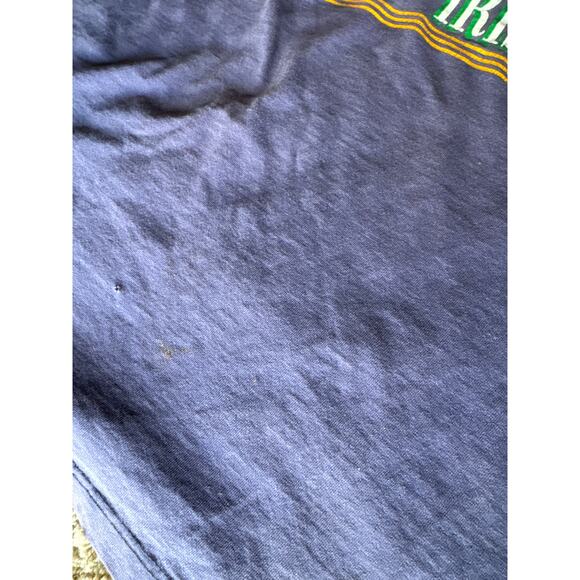 VTG ‘92 Notre Dame Fighting Irish Team Edition Thrashed Faded Blue XL Dbl Sleeve - Picture 6 of 10